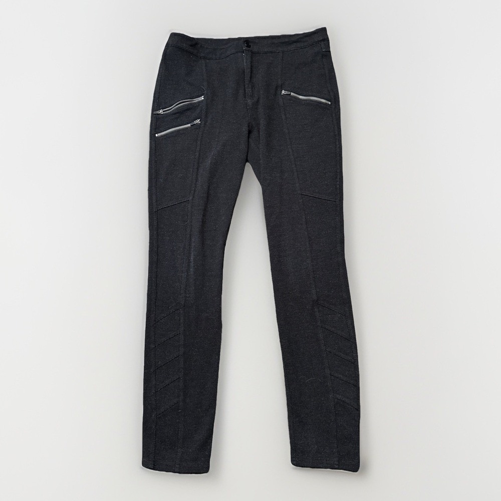 Athleta Pants Womens Size 8 Black Ponte Knit Moto Skinny Leg Commuter